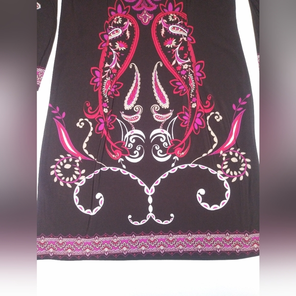 London Times Women's Brown Mini Dress Size 6 3/4 Sleeves - Picture 8 of 13